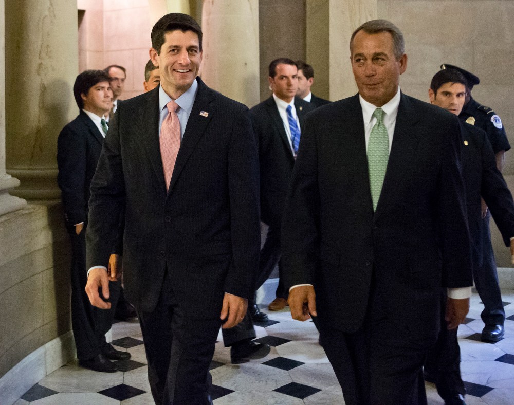 House Speaker John Boehner, R-Ohio, right, and Rep. Paul Ryan, R-Wis., (Photo by J. Scott Applewhite/AP)