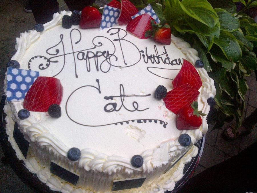 My birthday cake after Mika took a chunk.