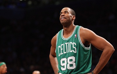 Jason Collins of the Boston Celtics takes a break in the game against the Brooklyn Nets at the Barclays Center on November 15, 2012 in New York City. (Photo by Bruce Bennett/Getty Images)
