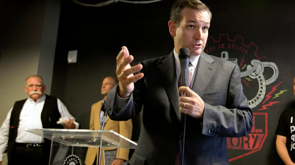 U.S. Sen. Ted Cruz speaks about net neutrality at Capital Factory in Austin, Texas, on Nov. 14, 2014.