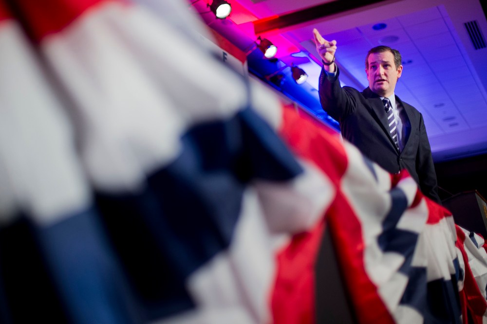 Sen. Ted Cruz, R-Texas speaks at the International Association of Firefighters (IAFF) Legislative Conference and Presidential Forum in Washington, on March 10, 2015. (Photo by Pablo Martinez Monsivais/AP)