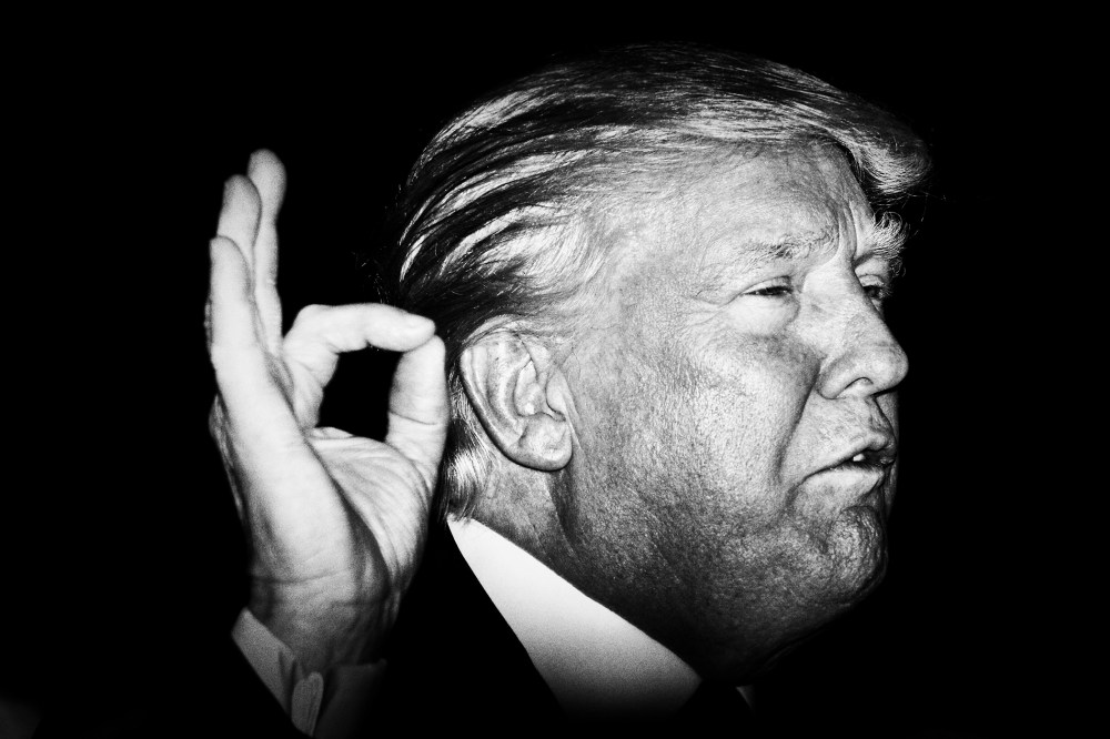 Republican presidential candidate Donald Trump speaks at his New York primary victory rally at Trump Tower, N.Y., April 19, 2016. (Photo by Mark Peterson/Redux for MSNBC)