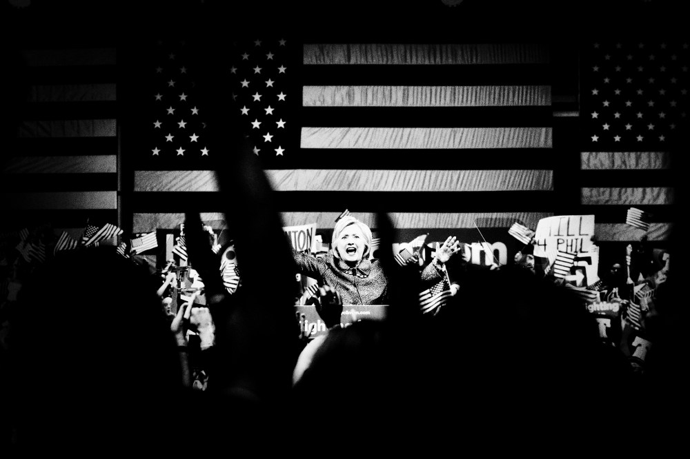 Hillary Clinton speaks to supporters at her victory rally in Md., April 26, 2016. (Photo by Mark Peterson/Redux for MSNBC)