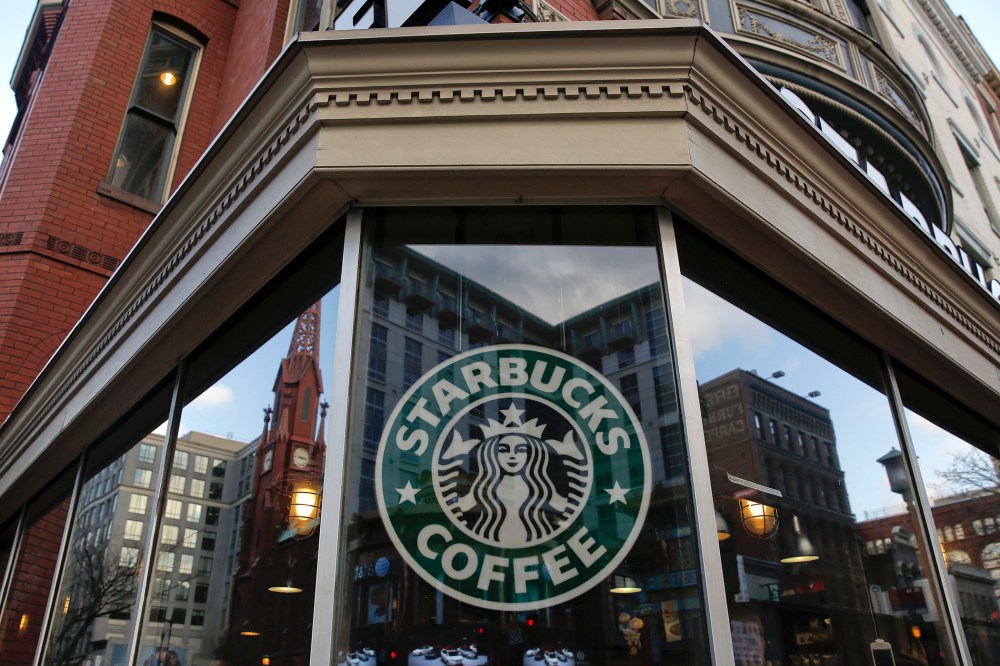 An exterior view of a Starbucks. (Photo by Drew Angerer/Getty)