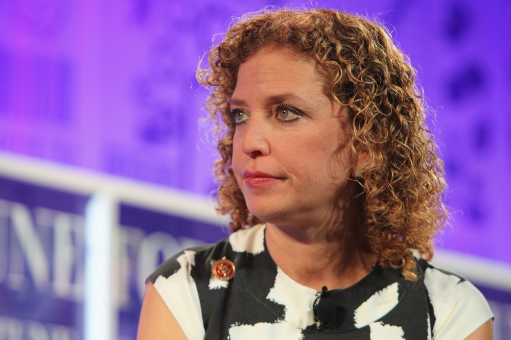 Debbie Wasserman Schultz speaks onstage at the FORTUNE Most Powerful Women Summit on Oct. 16, 2013 in Washington, DC. (Photo by Paul Morigi/Getty)