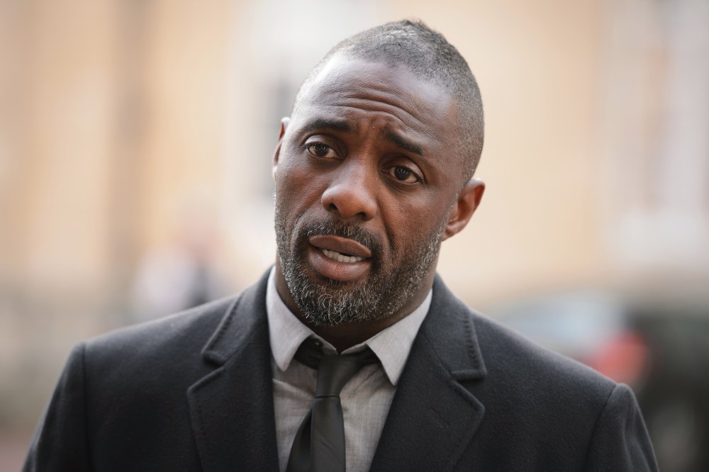 British actor Idris Elba speaks to the media ahead of the "Defeating Ebola: Sierra Leone" conference at Lancaster House on Oct. 2, 2014 in London, England. (Photo by Leon Neal/WPA Pool/Getty)