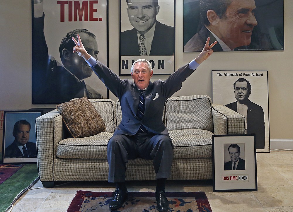 Roger Stone, pictured at his office in Fort Lauderdale, Fla., is a veteran Republican political operative with a reputed skill for dirty tricks. (Photo by Carl Juste/Miami Herald/Getty)