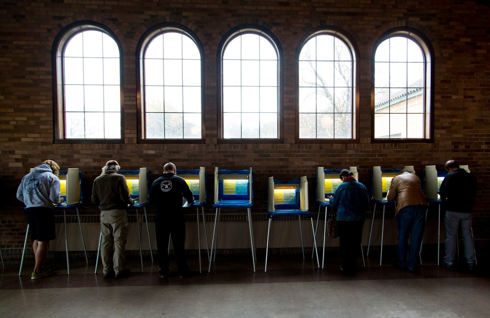 Citizens go to the cast their ballots at the South Shore Park building on election day, Nov. 4, 2014 in Milwaukee, Wis. (Photo by Darren Hauck/Getty)