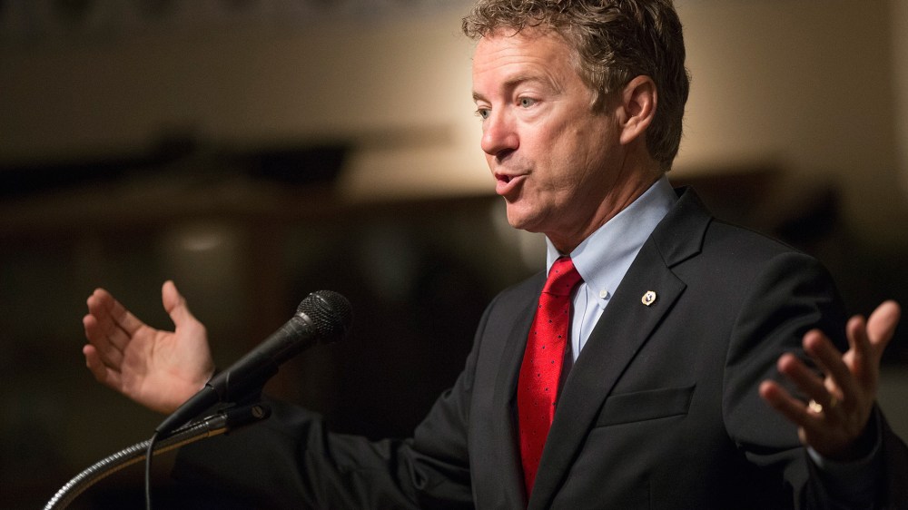 Rand Paul Campaigns In Iowa. (Photo by Scott Olson/Getty)