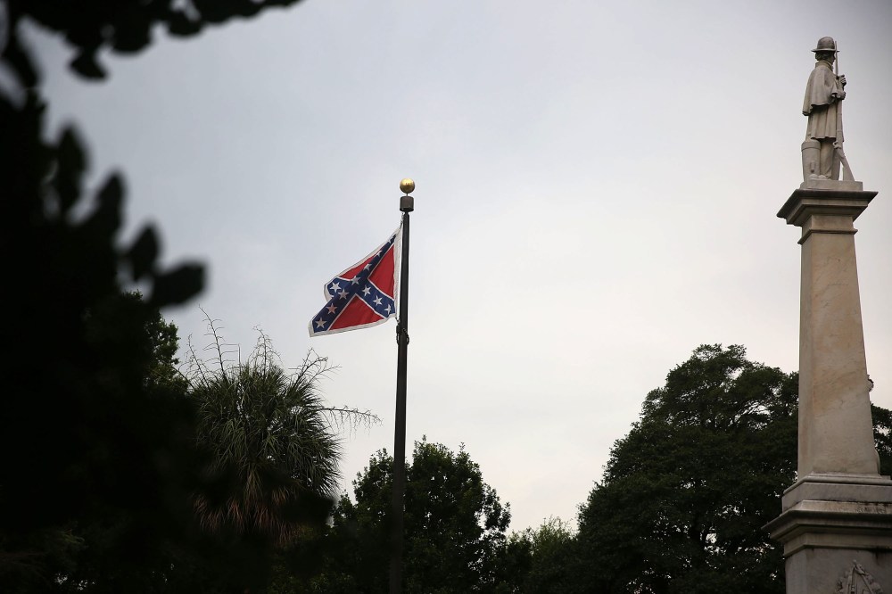 The Confederate flag flies on the Capitol grounds on June 22, 2015 in Columbia, S.C. (Photo by Joe Raedle/Getty)