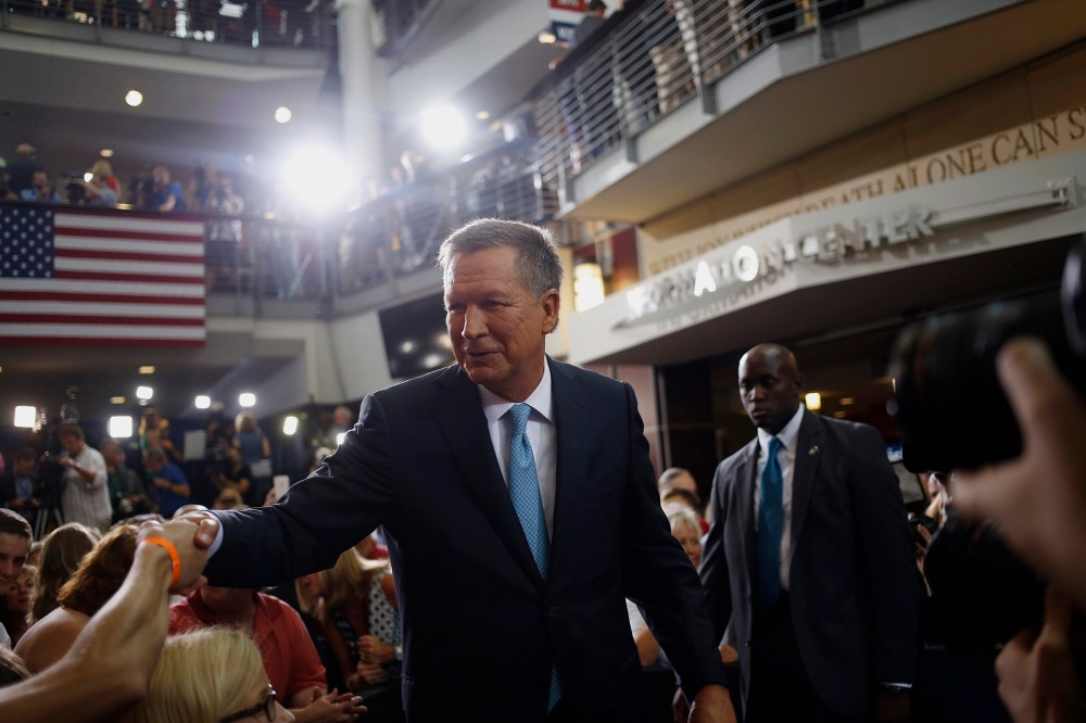 Ohio Governor John Kasich  Announces Presidential Run on July 21, 2015. (Photo by Luke Sharrett/Bloomberg/Getty ).