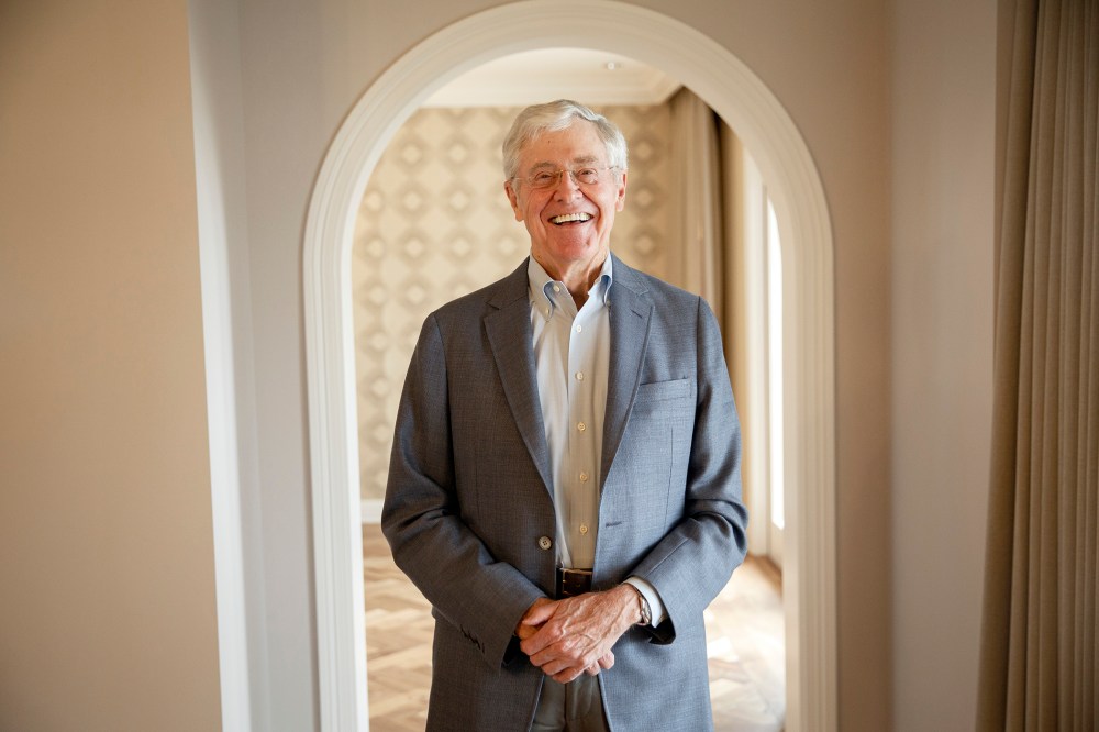 Charles Koch stands for a portrait after an interview with the Washington Post at the Freedom Partners Summit on Monday, August 3, 2015 in Dana Point, CA. (Photo by Patrick T. Fallon/The Washington Post/Getty)