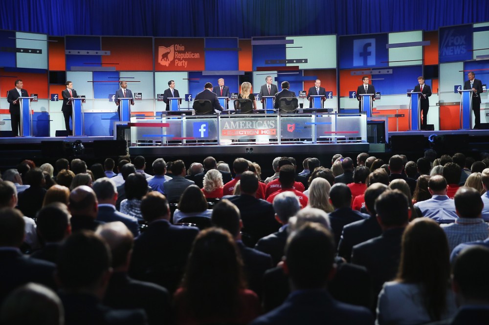 Top-Polling GOP Candidates Participate In First Republican Presidential Debate (Photo by Scott Olson/Getty).