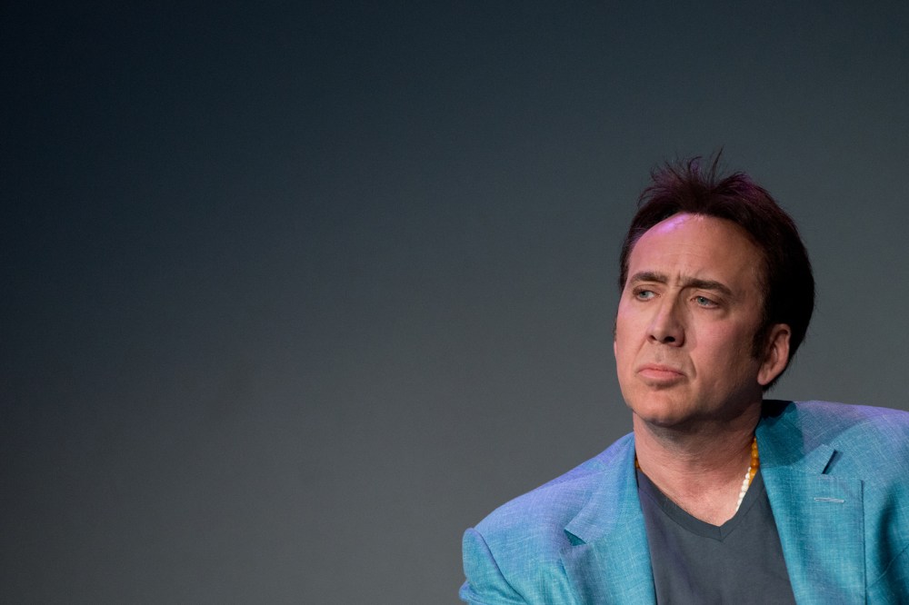 Actor Nicolas Cage attends "Meet The Filmmakers" at Apple Store Soho on April 10, 2014 in New York, N.Y. (Photo by Noam Galai/WireImage/Getty)