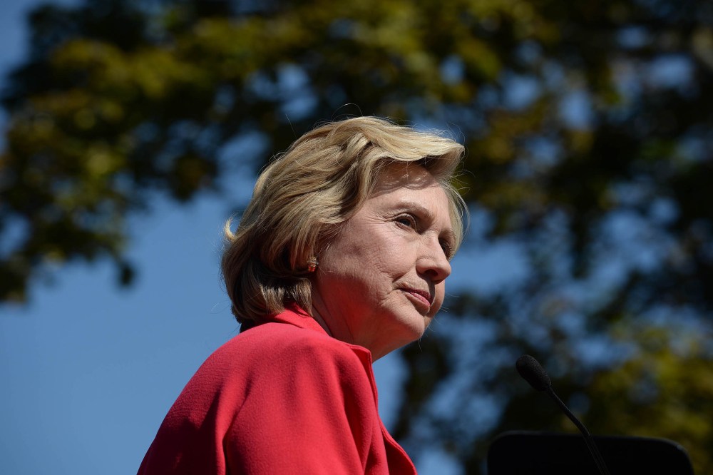 Democratic Presidential candidate Hillary Clinton speaks after receiving an endorsement from U.S. Senator Jeanne Shaheen (D-NH) September 5, 2015 in Portsmouth, N.H. (Photo by Darren McCollester/Getty)