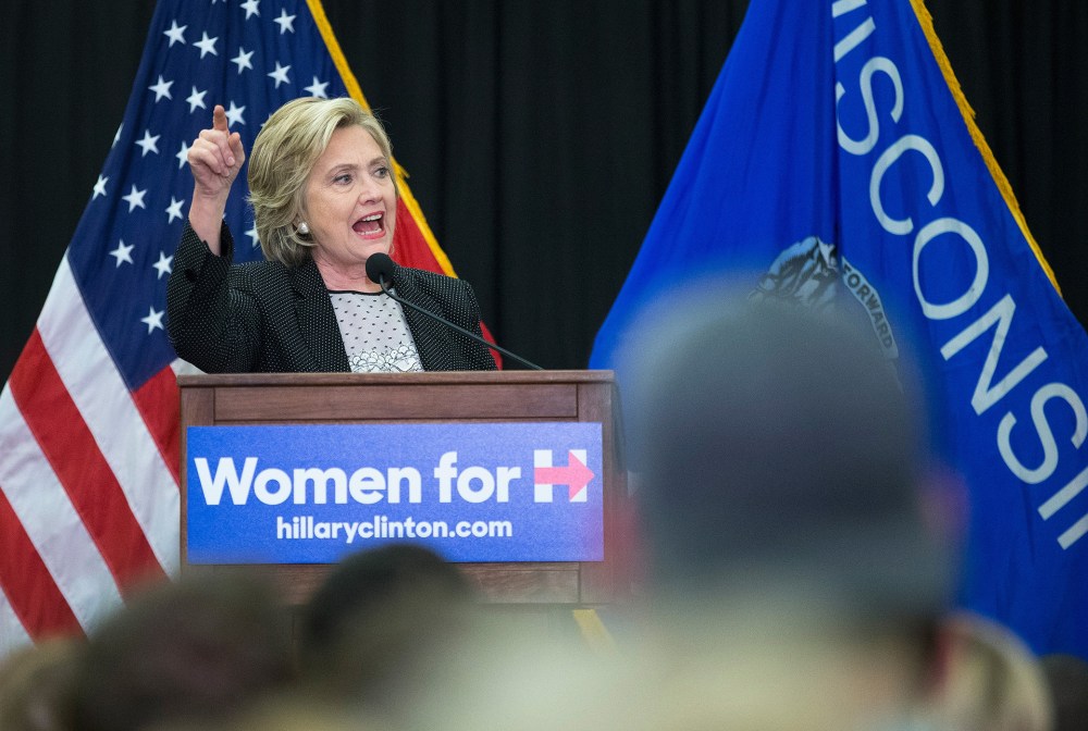 Democratic presidential candidate Hillary Clinton speaks to guests gathered for a campaign event at the University of Wisconsin-Milwaukee on Sep. 10, 2015 in Milwaukee, Wis. (Photo by Scott Olson/Getty)