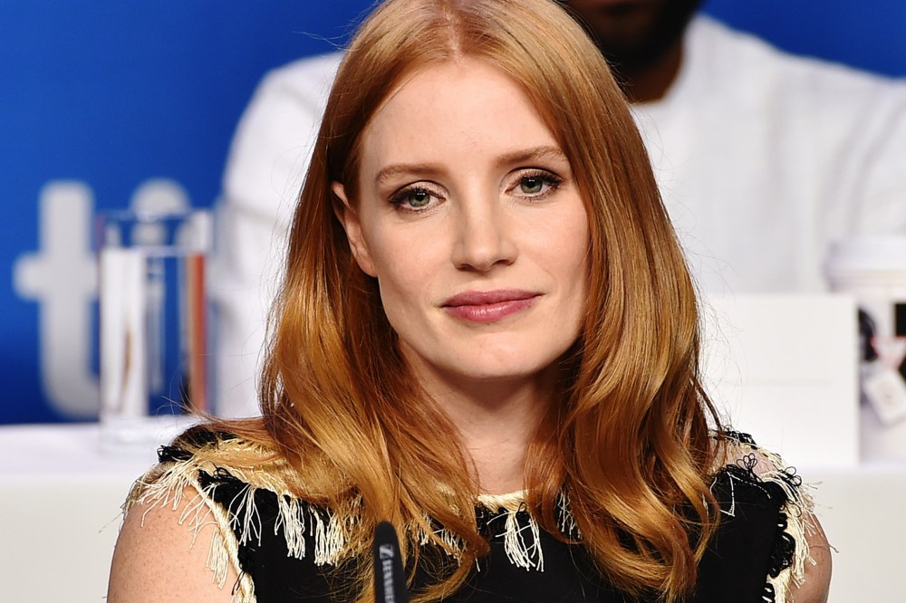 Actress Jessica Chastain speaks onstage during the "The Martian" press conference at the 2015 Toronto International Film Festival at TIFF Bell Lightbox on Sept. 11, 2015 in Toronto, Canada. (Photo by Kevin Winter/Getty)