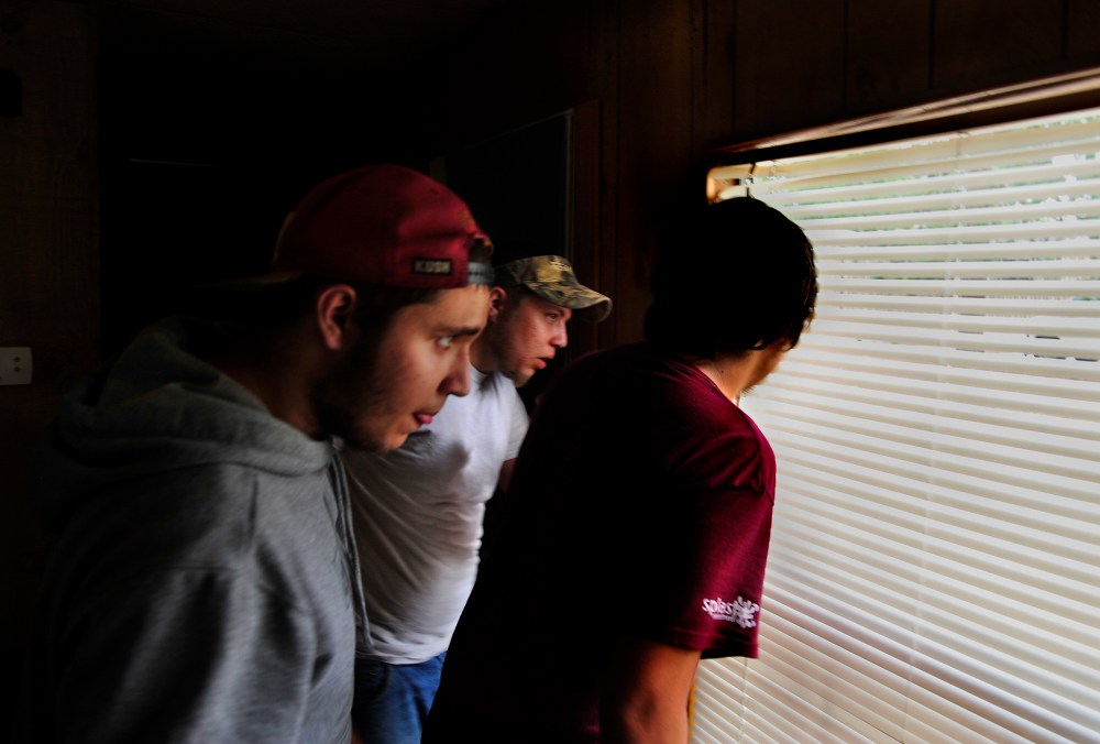 Jacob, Joey and Justin Meek were very nervous as the FBI was knocking on the door. Joey was in a near panic as he thought they'd come for him. There's a constant air of tension in the home. (Photo by Michael S. Williamson/The Washington Post/Getty)