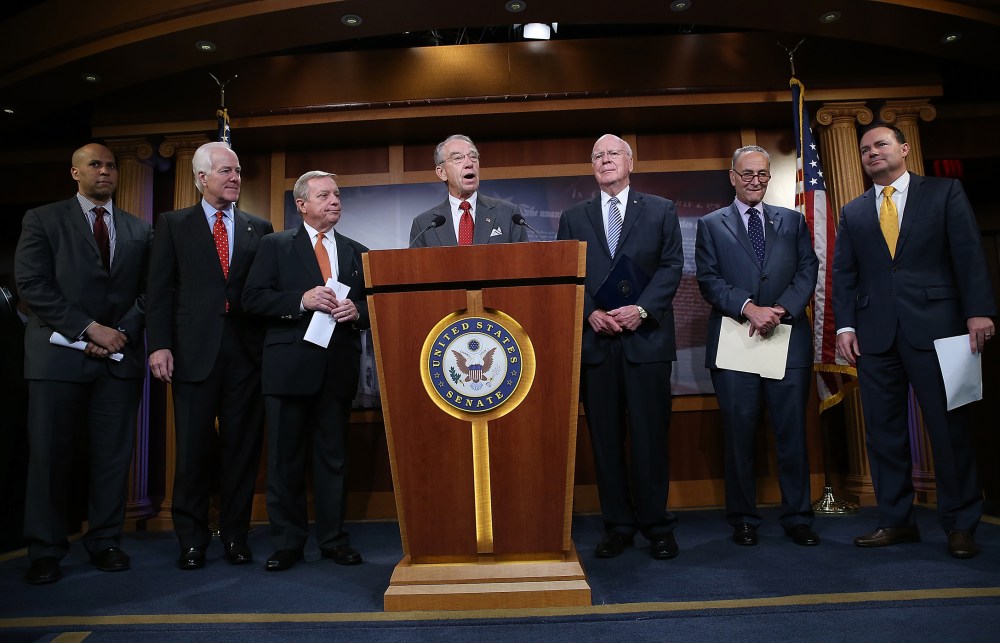 Senate Judiciary Committee Chairman Sen. Chuck Grassley speaks during a press conference at the U.S. Capitol announcing a bipartisan effort to reform the criminal justice system, Oct. 1, 2015 in Washington, DC. (Photo by Win McNamee/Getty)
