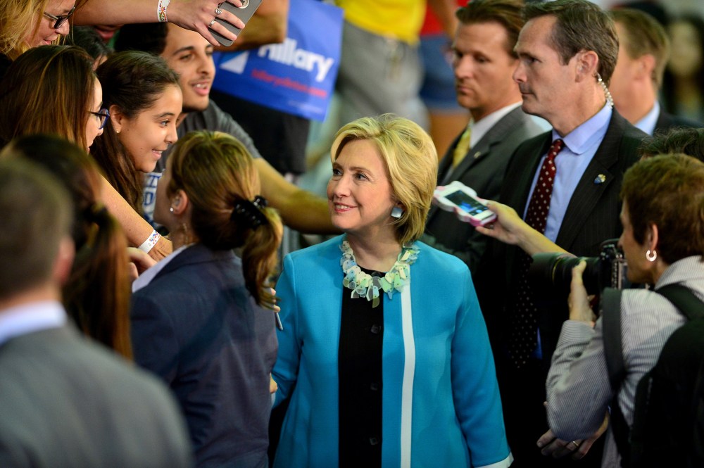 Hillary Clinton speaks at Broward College on Oct. 2, 2015 in Davie, Fl. (Photo by Johnny Louis/FilmMagic/Getty)