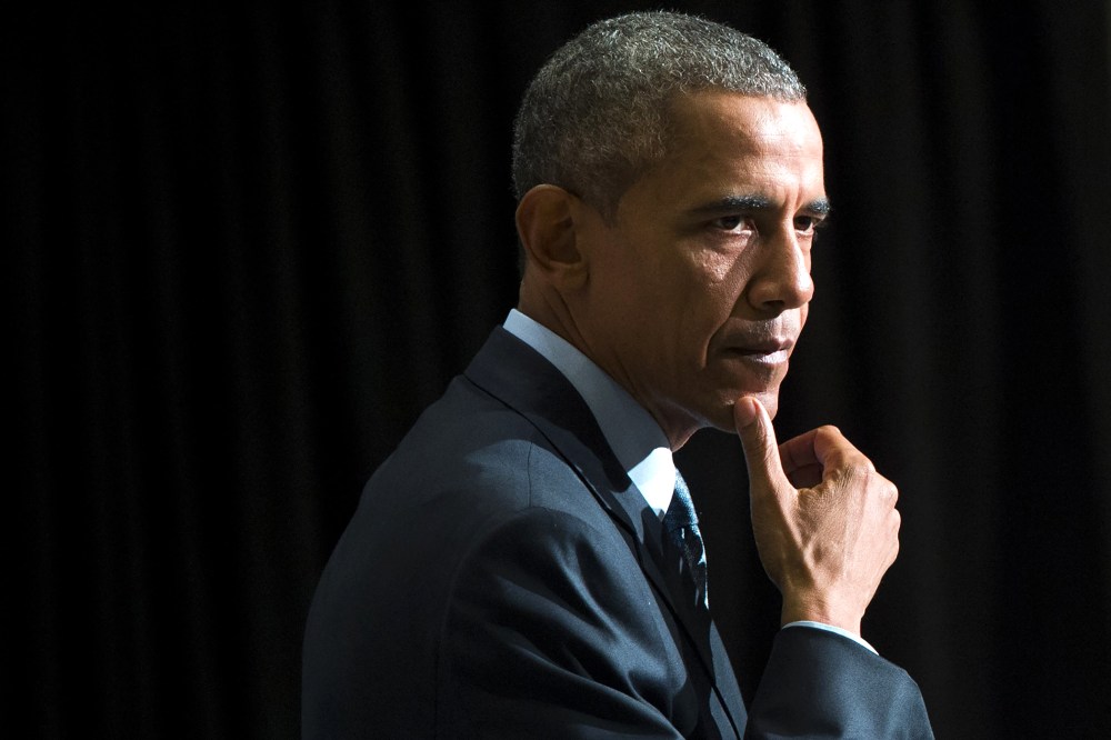 President Barack Obama speaks about the re-entry process for formerly incarcerated individuals and related programs at the Center for Law and Justice at Rutgers University in Newark, N.J., on Nov. 2, 2015. (Photo by Saul Loeb/AFP/Getty)