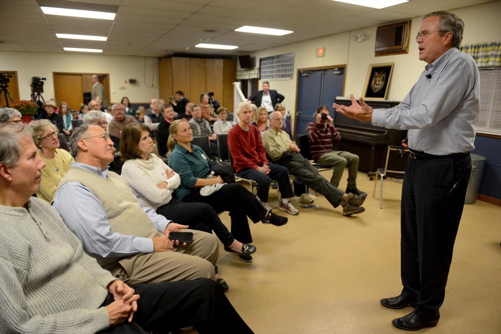 Republican presidential candidate Jeb Bush speaks during a meet and greet at the Lions Club on Nov. 4, 2015 in Moultonborough, N.H. (Photo by Darren McCollester/Getty)