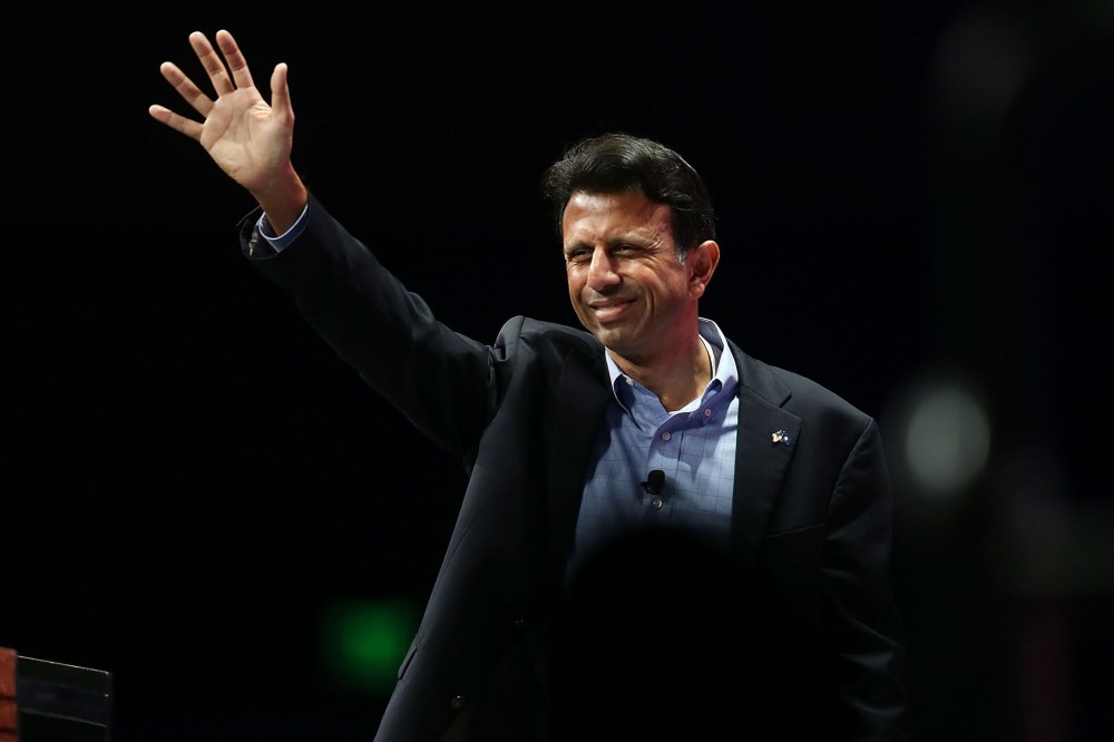Republican presidential candidate Louisiana Governor Bobby Jindal speaks during the Sunshine Summit conference being held at the Rosen Shingle Creek on Nov. 14, 2015 in Orlando, Fla. (Photo by Joe Raedle/Getty)