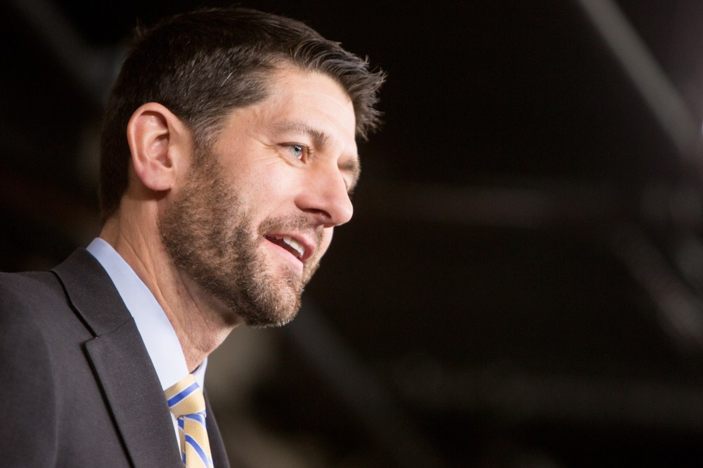 House Speaker Paul Ryan (R-WI) holds his weekly press briefing on Capitol Hill on Dec. 10, 2015 in Washington, D.C. (Photo by Allison Shelley/Getty)