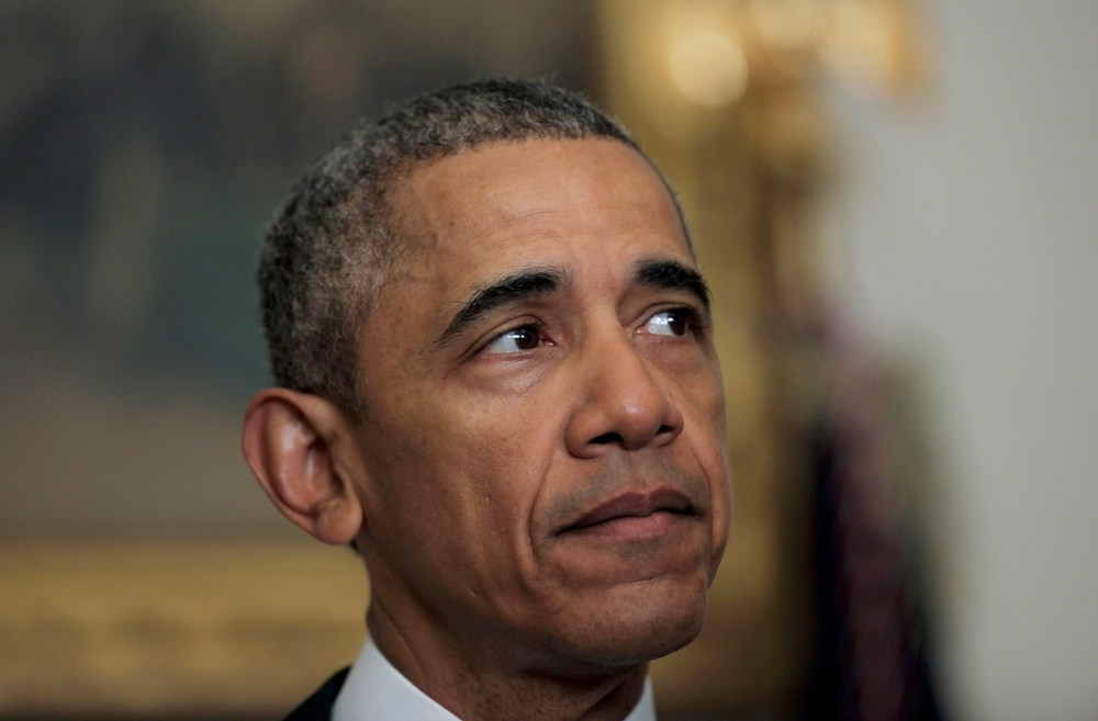 President Obama delivers a statement on the relations between U.S. and Iran, including the release of the U.S. hostages that were held in Iran, in the cabinet room of the White House, Jan. 17, 2016 in Washington, DC. (Photo by Aude Guerrucci-Pool/Getty)