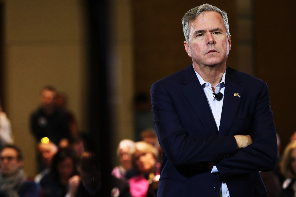 Republican presidential candidate Jeb Bush speaks to an audience of voters on Feb. 18, 2016 in Columbia, S.C. (Photo by Spencer Platt/Getty)