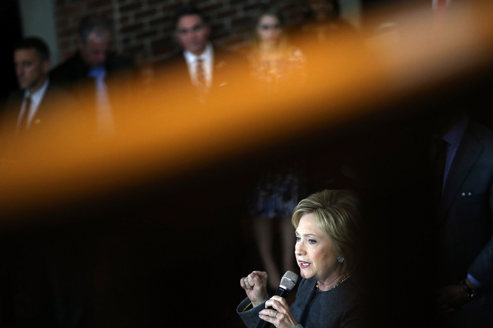 Hillary Clinton Campaigns Across U.S. Ahead Of Super Tuesday Primaries (Photo by Justin Sullivan/Getty)