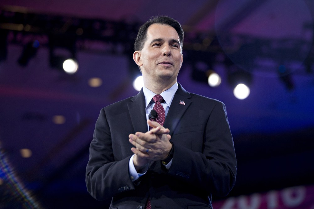 Scott Walker speaks during the American Conservative Unions Conservative Political Action Conference (CPAC) meeting in National Harbor, Md., March 3, 2016. (Photo by Andrew Harrer/Bloomberg/Getty)