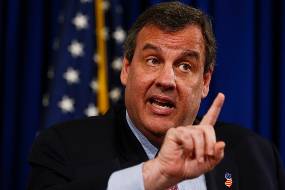 New Jersey Gov. Chris Christie fields questions at a wide-ranging news conference, March 3, 2016 at the Statehouse in Trenton, New Jersey. (Photo by Jeff Zelevansky/Getty)