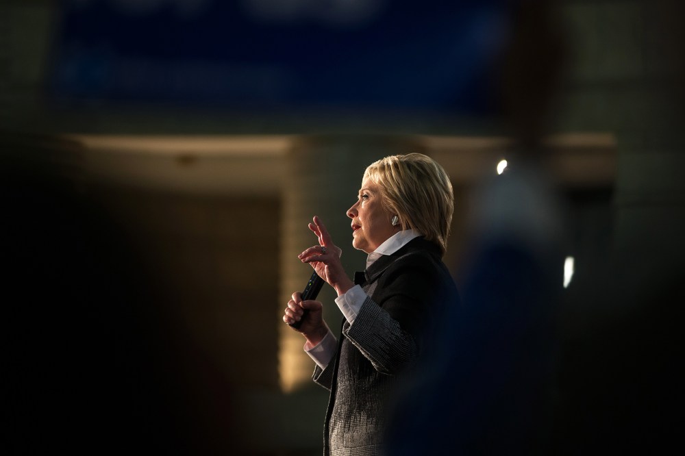 Democratic presidential candidate Hillary Clinton speaks during a rally in Detroit, Mich., on March 7, 2016. (Photo by Geoff Robins/AFP/Getty)