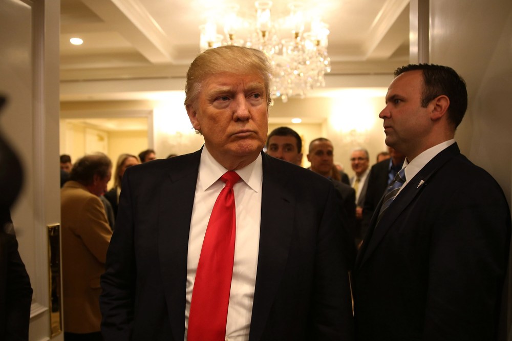 Republican presidential candidate Donald Trump arrives for a press conference at the Trump National Golf Club Jupiter on March 8, 2016 in Jupiter, Fla. (Photo by Joe Raedle/Getty)