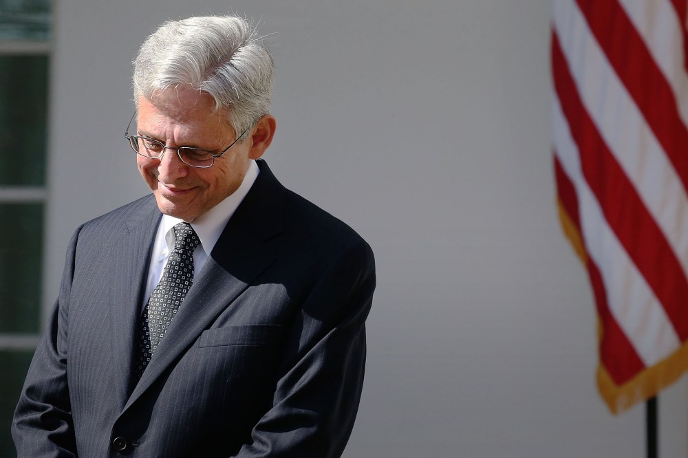 Judge Merrick B. Garland listens to President Barack Obama nominate him to the US Supreme Court, in the Rose Garden at the White House, March 16, 2016 in Washington, DC. (Photo by Mark Wilson/Getty)