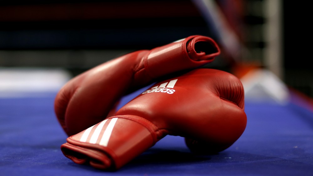 A detailed view of the boxing gloves ringside during day one of the Boxing Elite National Championships at Echo Arena on April 29, 2016 in Liverpool, England. (Photo by Jan Kruger/Getty)