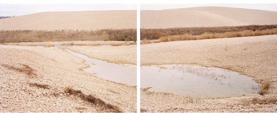 A view of the remediated National Chat Pile. The pile is so large that a small meadow of grass has formed along a valley where water collects and drains off the pile. (Photos by Benjamin Hoste)