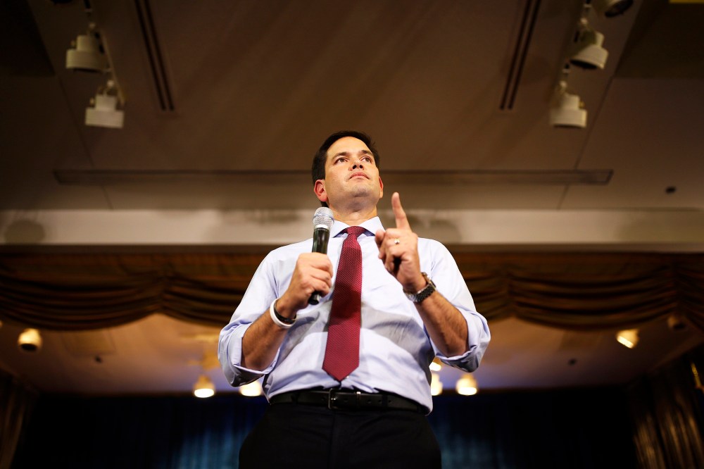 Republican presidential candidate, Sen. Marco Rubio, R-Fla., speaks at a campaign event, Oct. 8, 2015, in Las Vegas, Nev. (Photo by John Locher/AP)