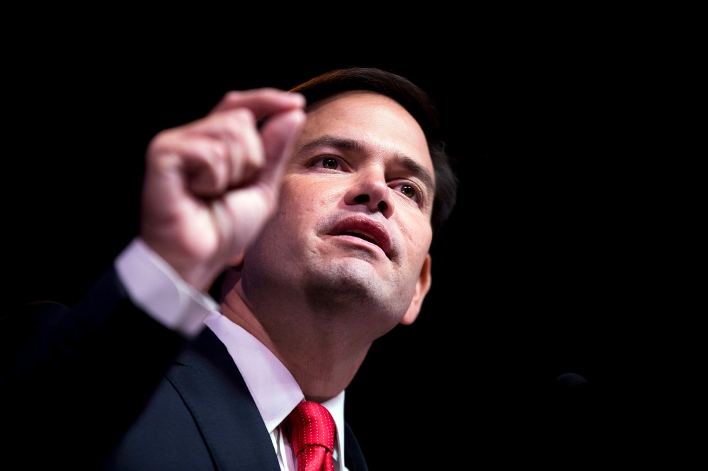 Republican presidential candidate Sen. Marco Rubio, R-Fla., speaks at the RedState Gathering, Aug. 7, 2015, in Atlanta, Ga. (Photo by David Goldman/AP)