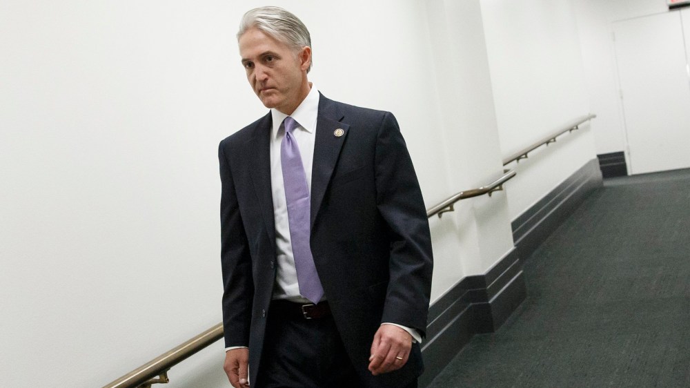 Rep. Trey Gowdy, R-S.C., leaves a closed-door Republican strategy meeting at the Capitol in Washington, Wednesday, May 7, 2014.