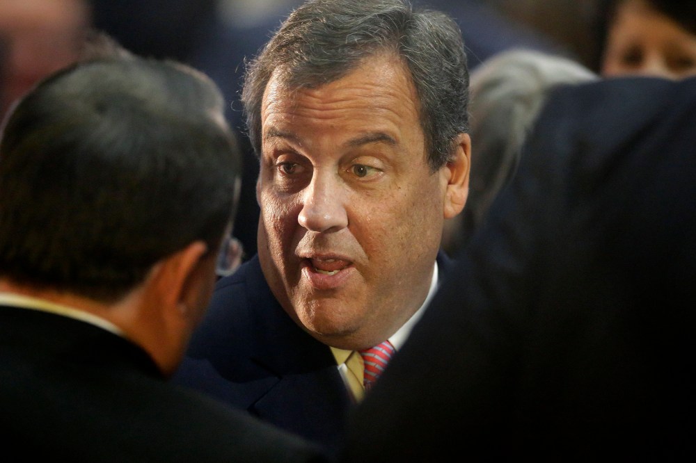 New Jersey Gov. Chris Christie speaks with people, on Jan. 8, 2015 in Boston. (Photo by Steven Senne/AP)