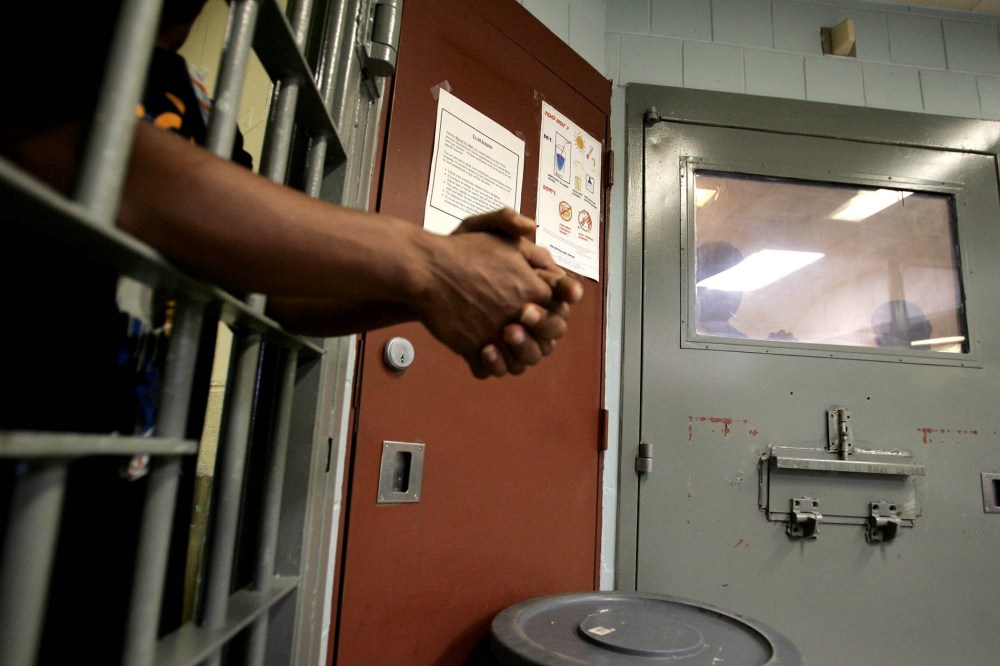 Inmates in a mental observation unit on Rikers Island Prison in New York in Oct. of 2004.