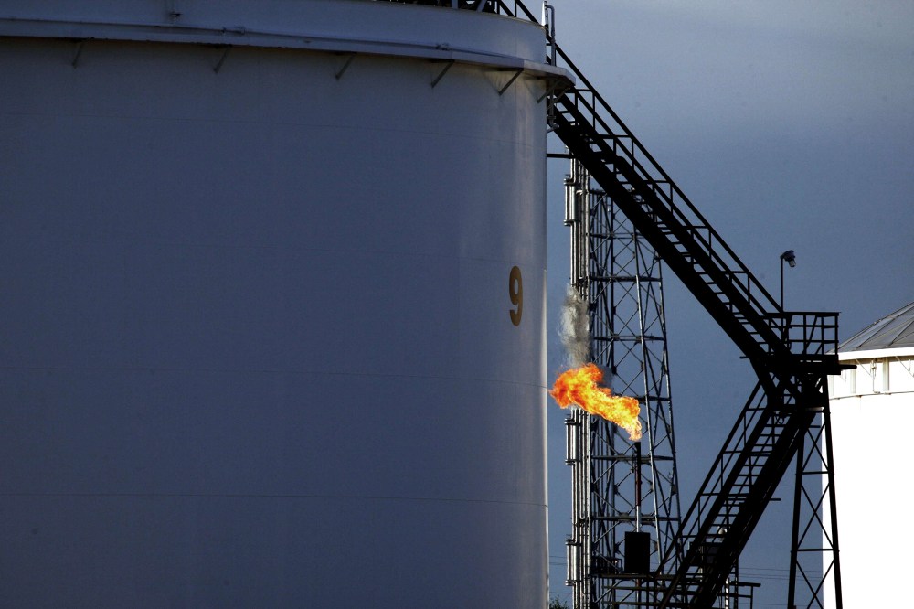An oil refinery run by Petro-Canada in Alberta, Canada.