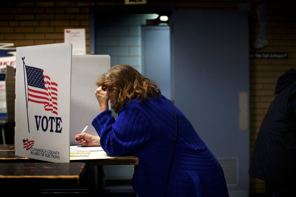 Deborah Carr, votes before heading to work a night shift, in Cleveland, Ohio on Nov. 6, 2012.