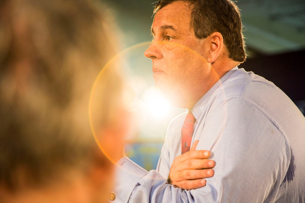 New Jersey Gov. Chris Christie holds his 119th Town Hall meeting in Franklin, NJ on April 15, 2014.