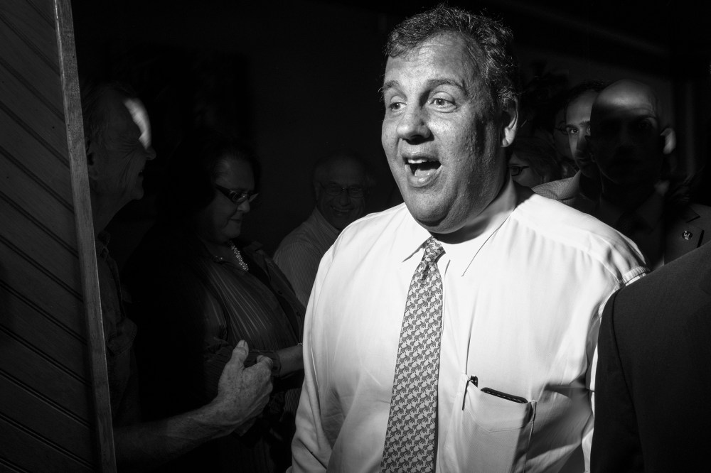 Governor Chris Christie meets voters at an event in Iowa on July 17, 2014. (Photo by Danny Wilcox Frazier/Redux)