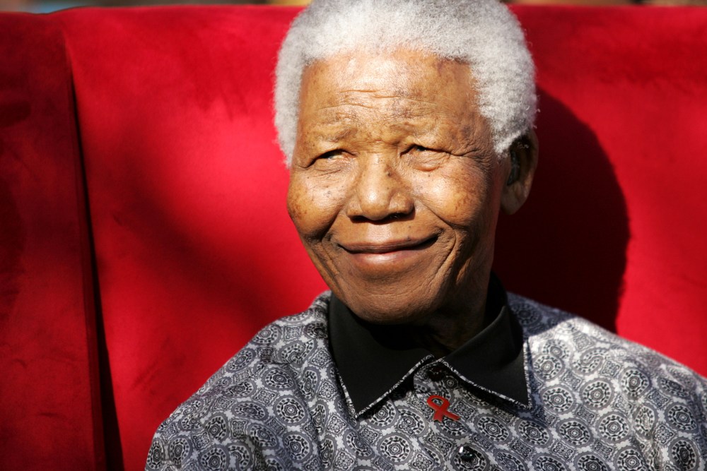Nobel Peace Prize winner and iconic political prisoner Nelson Mandela on July 20, 2005 during his birthday party at the Nelson Mandela Children's Fund, Johannesburg, South Africa.