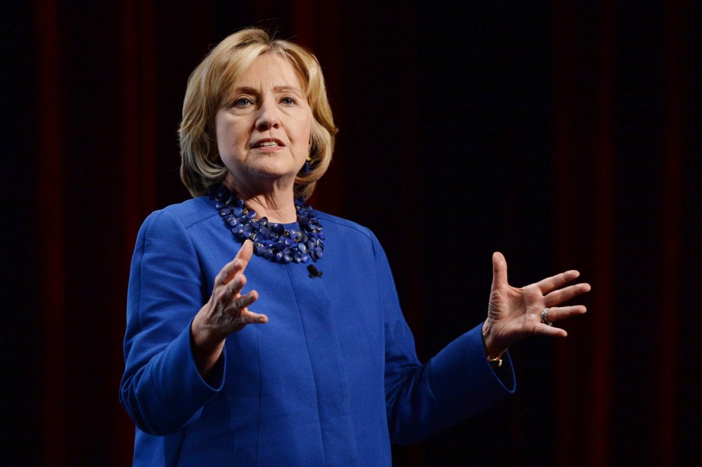 Former U.S. Secretary of State Hillary Clinton delivers a speech at the Canada 2020 conference in Ottawa on on Oct. 6, 2014.