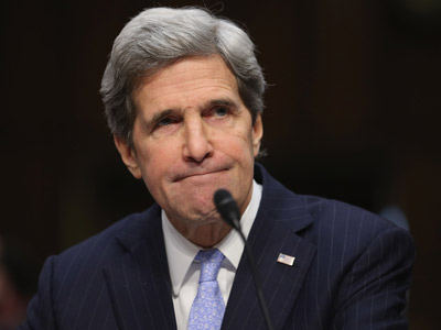 Sen. John Kerry testifies during his confirmation hearing before the Senate Foreign Relations Committee to become the next secretary of state in Washington on January 24, 2013.(Photo by Chip Somodevilla/Getty Images)